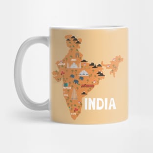 India Illustrated Map Mug